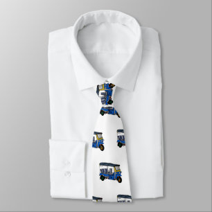 Tuk tuk cartoon illustration neck tie