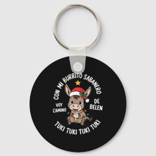Tuki Tuki Santa Hat Spanish Mexican Christmas Swea Keychain