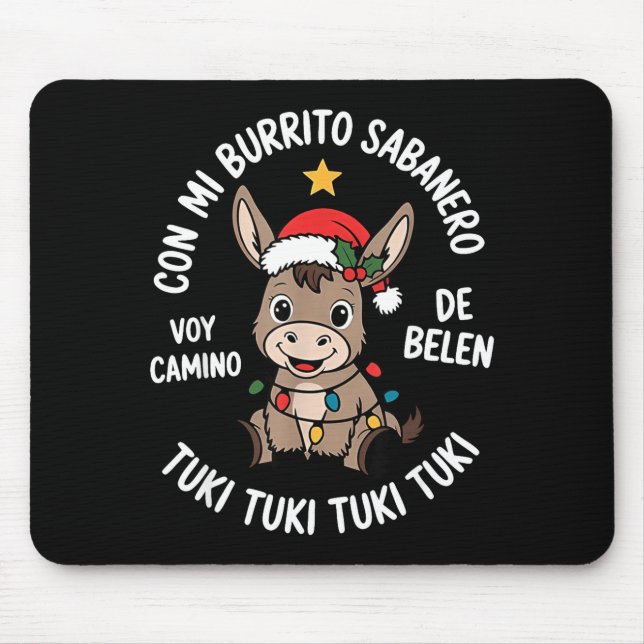 Tuki Tuki Santa Hat Spanish Mexican Christmas Swea Mouse Pad (Front)