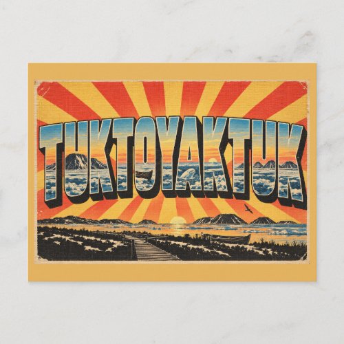 Tuktoyaktuk NT Pingos Arctic Ocean Art Postcard