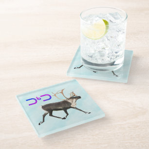 Tuktu - Caribou On Snow Glass Coaster