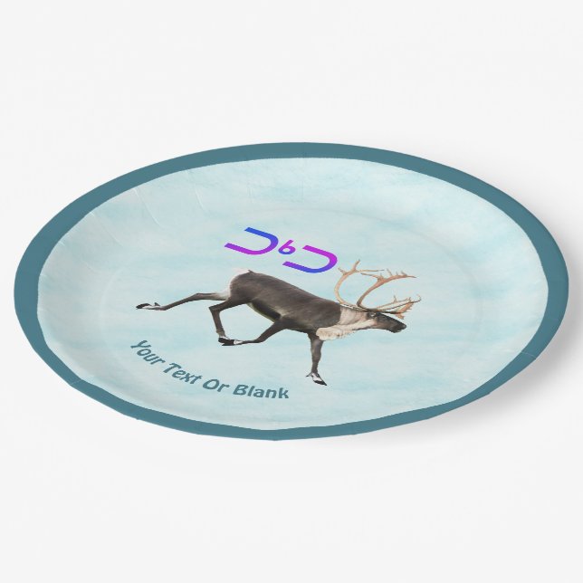 Tuktu - Caribou On Snow Paper Plates (Angled)