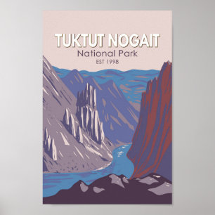 Tuktut Nogait National Park Canada Travel Vintage Poster