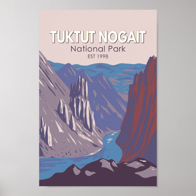 Tuktut Nogait National Park Canada Travel Vintage Poster (Front)