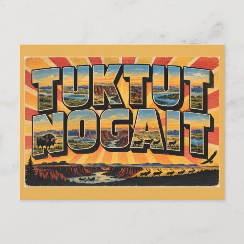 Tuktut Nogait NT Arctic Canyon Tundra Art Postcard