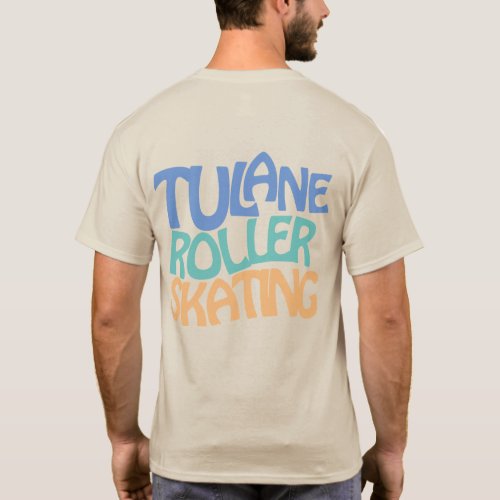 Tulane Roller Skating Tan Graphic T_shirt