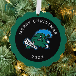 Tulane University Angry Wave Logo Ornament Card