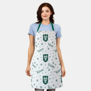 Tulane University Crest Holiday Pattern Apron