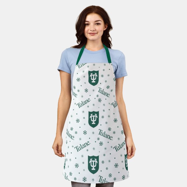 Tulane University Crest Holiday Pattern Apron (Worn)