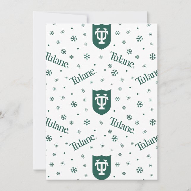 Tulane University Crest Holiday Pattern Card (Front)