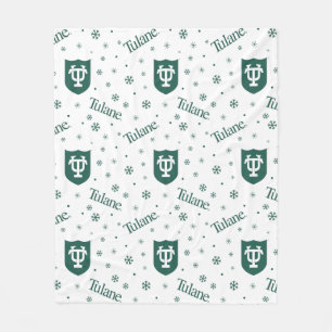 Tulane University Crest Holiday Pattern Fleece Blanket