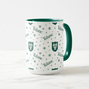 Tulane University Crest Holiday Pattern Mug