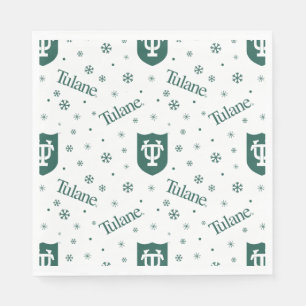 Tulane University Crest Holiday Pattern Napkins