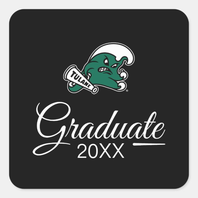 Tulane University Graduate Square Sticker (Front)