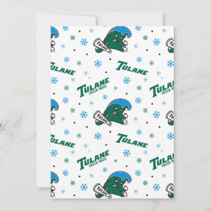 Tulane University Green Wave Holiday Pattern Card