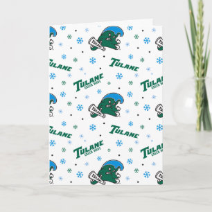Tulane University Green Wave Holiday Pattern Card
