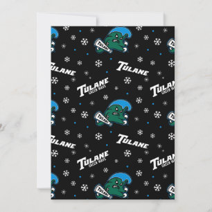 Tulane University Green Wave Holiday Pattern Card