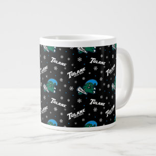 Tulane University Green Wave Holiday Pattern Giant Coffee Mug