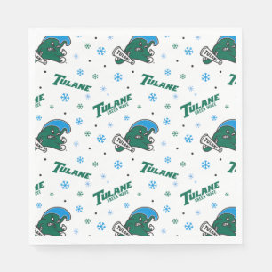 Tulane University Green Wave Holiday Pattern Napkins