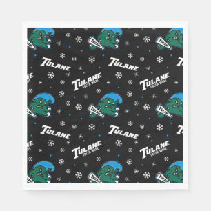 Tulane University Green Wave Holiday Pattern Napkins