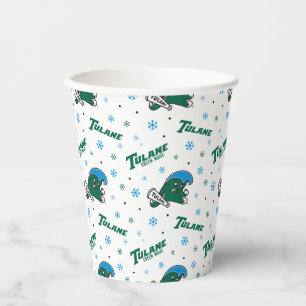 Tulane University Green Wave Holiday Pattern Paper Cups