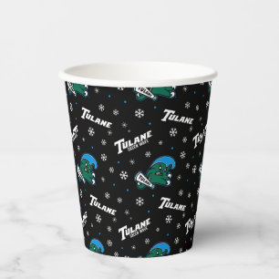 Tulane University Green Wave Holiday Pattern Paper Cups