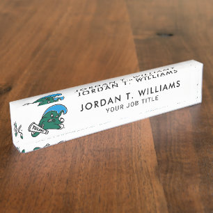 Tulane University Wave Add Your Name Desk Name Plate