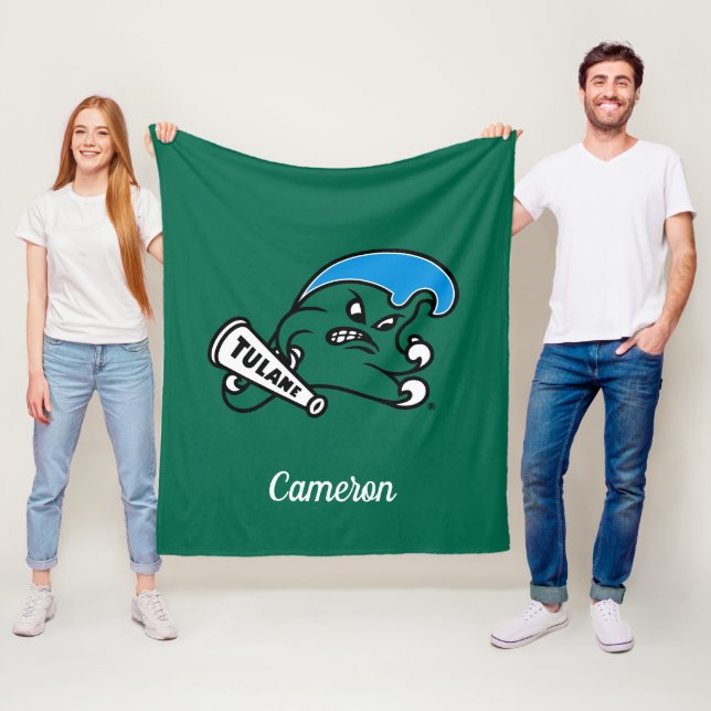 Tulane University Wave | Add Your Name Fleece Blanket (In Situ)