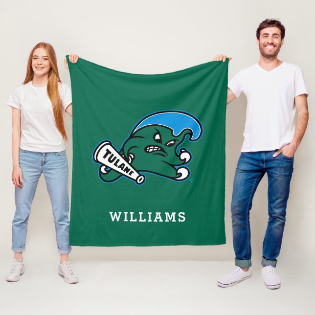 Tulane University Wave | Add Your Name Fleece Blanket (In Situ)