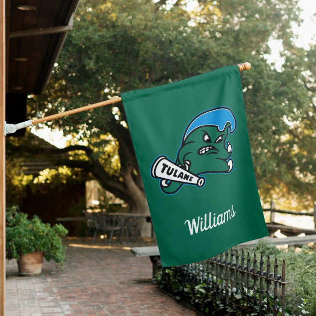 Tulane University Wave | Add Your Name House Flag (In SItu)