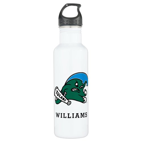 Tulane University Wave  Add Your Name Stainless Steel Water Bottle