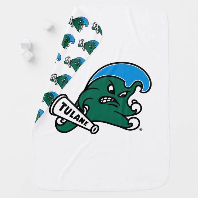 Tulane University Wave Baby Blanket (In Situ)