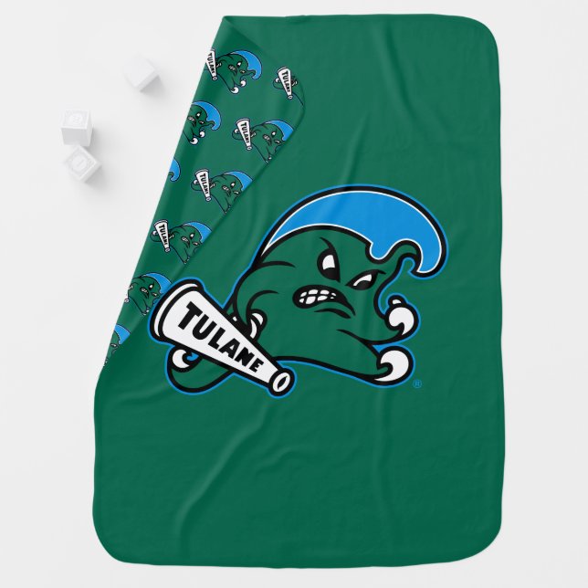 Tulane University Wave Baby Blanket (In Situ)