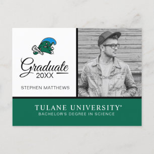 Tulane University Wave Graduation Announcement Postcard