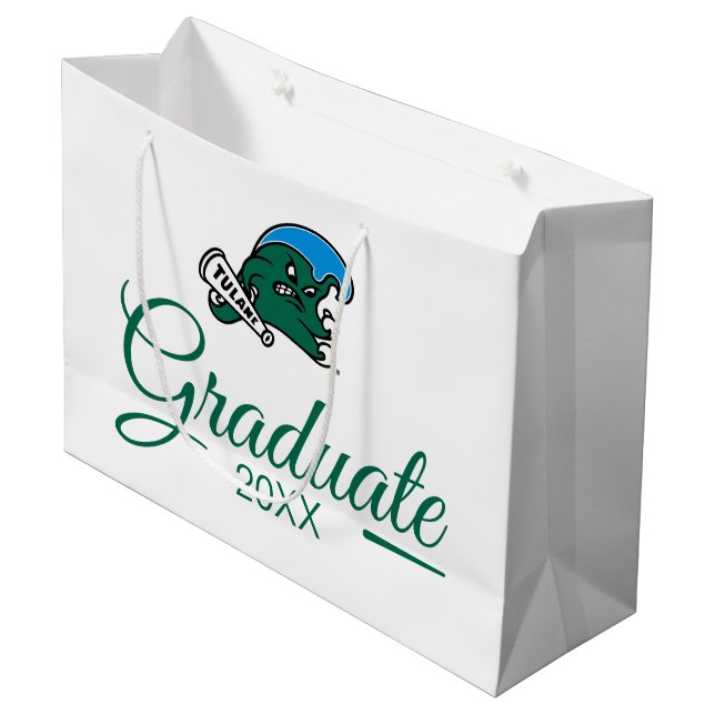 Tulane University Wave | Graduation Large Gift Bag (Front Angled)