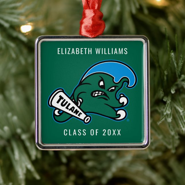 Tulane University Wave | Graduation Metal Ornament (Tree)