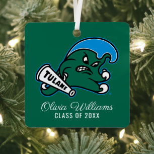 Tulane University Wave   Graduation Metal Ornament