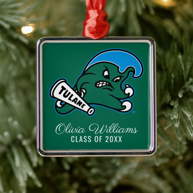 Tulane University Wave | Graduation Metal Ornament (Tree)