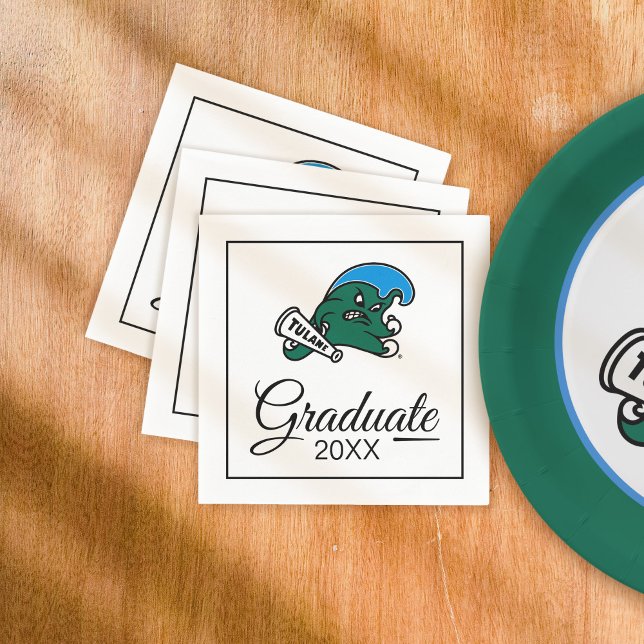 Tulane University Wave | Graduation Napkins (Napkins on table)