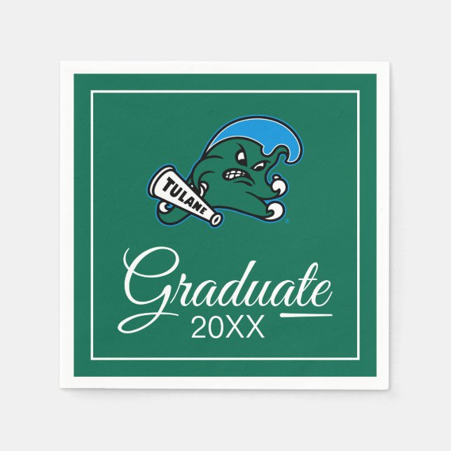 Tulane University Wave | Graduation Napkins (Front)