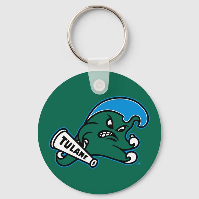 Tulane University Wave Keychain (Front)
