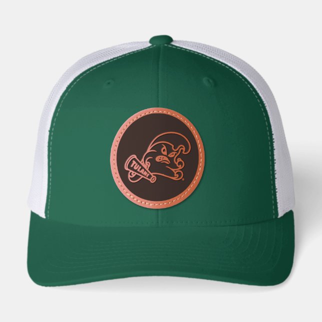 Tulane University Wave Leather Patch Hat (Front)