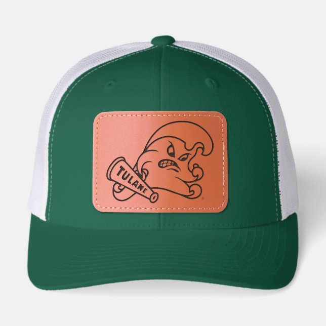 Tulane University Wave Leather Patch Hat (Front)