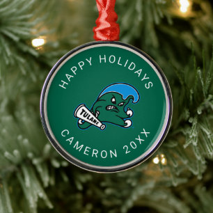 Tulane University Wave Metal Ornament