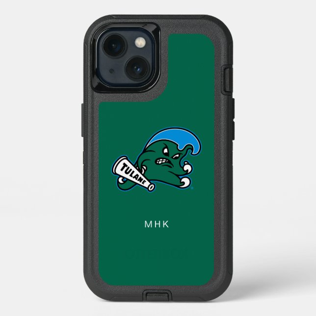 Tulane University Wave | Monogram Otterbox iPhone Case (Back)