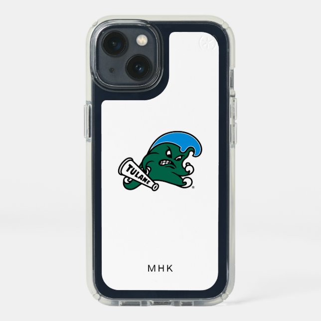 Tulane University Wave | Monogram Speck iPhone 13 Case (Front)
