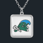 Tulane University Wave Silver Plated Necklace<br><div class="desc">Check out these official Tulane University designs! Personalize your own Tulane Green Wave merchandise on Zazzle.com. These products make perfect gifts for the Tulane student,  alumni,  fan,  or family member in your life!</div>