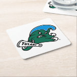 Tulane University Wave Square Paper Coaster<br><div class="desc">Check out these official Tulane University designs! Personalize your own Tulane Green Wave merchandise on Zazzle.com. These products make perfect gifts for the Tulane student,  alumni,  fan,  or family member in your life!</div>