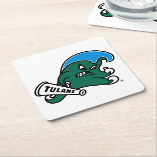 Tulane University Wave Square Paper Coaster