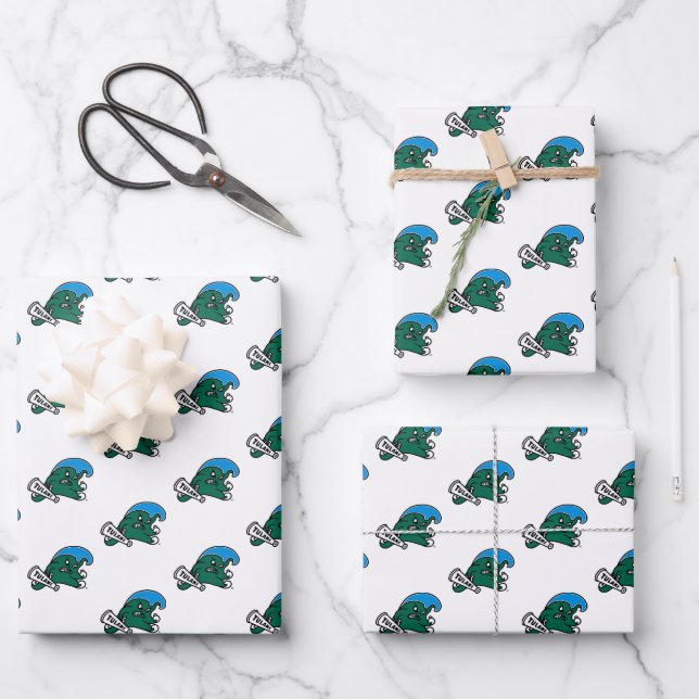 Tulane University Wave Wrapping Paper Sheets (Front)
